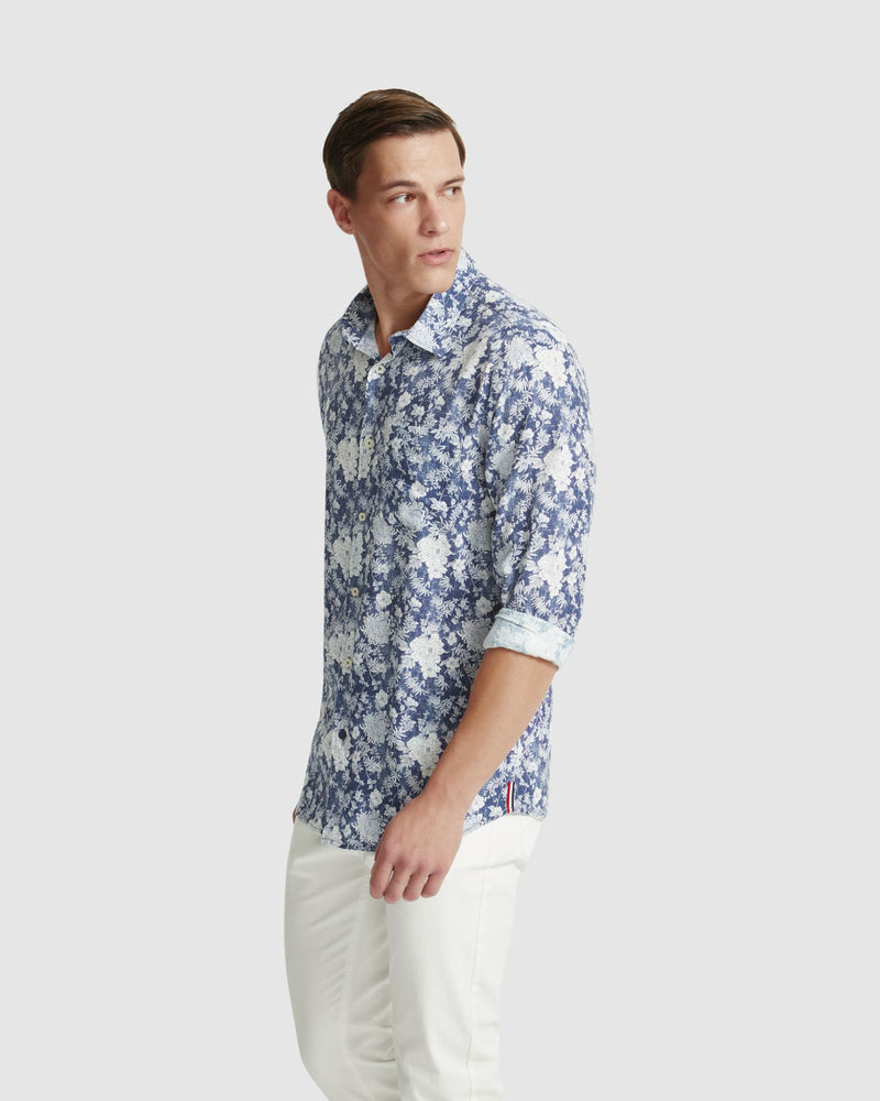 HOLLOWAY LINEN BLEND PRINTED SHIRT MENS SHIRTS