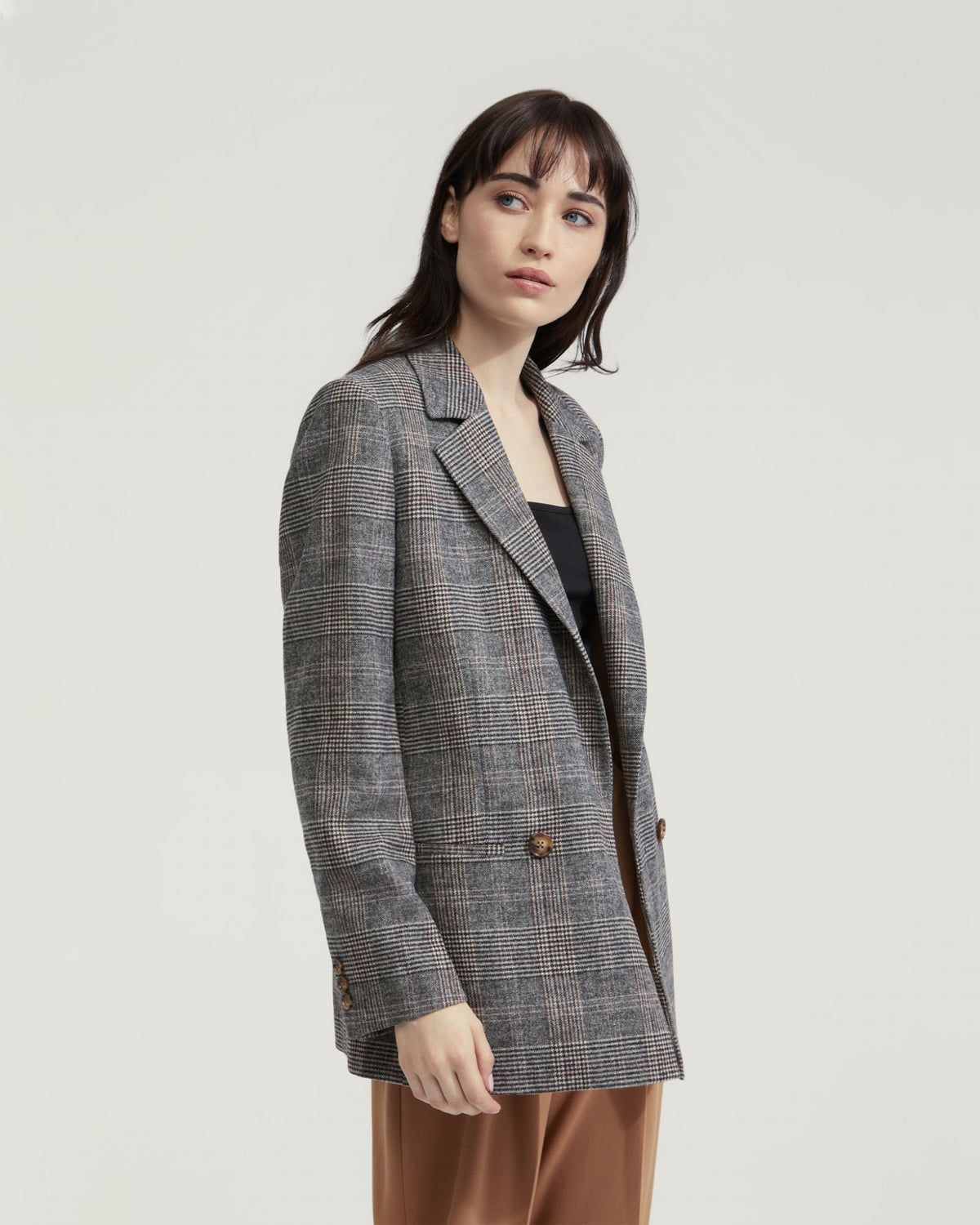 Avery Wool Blend Check Blazer