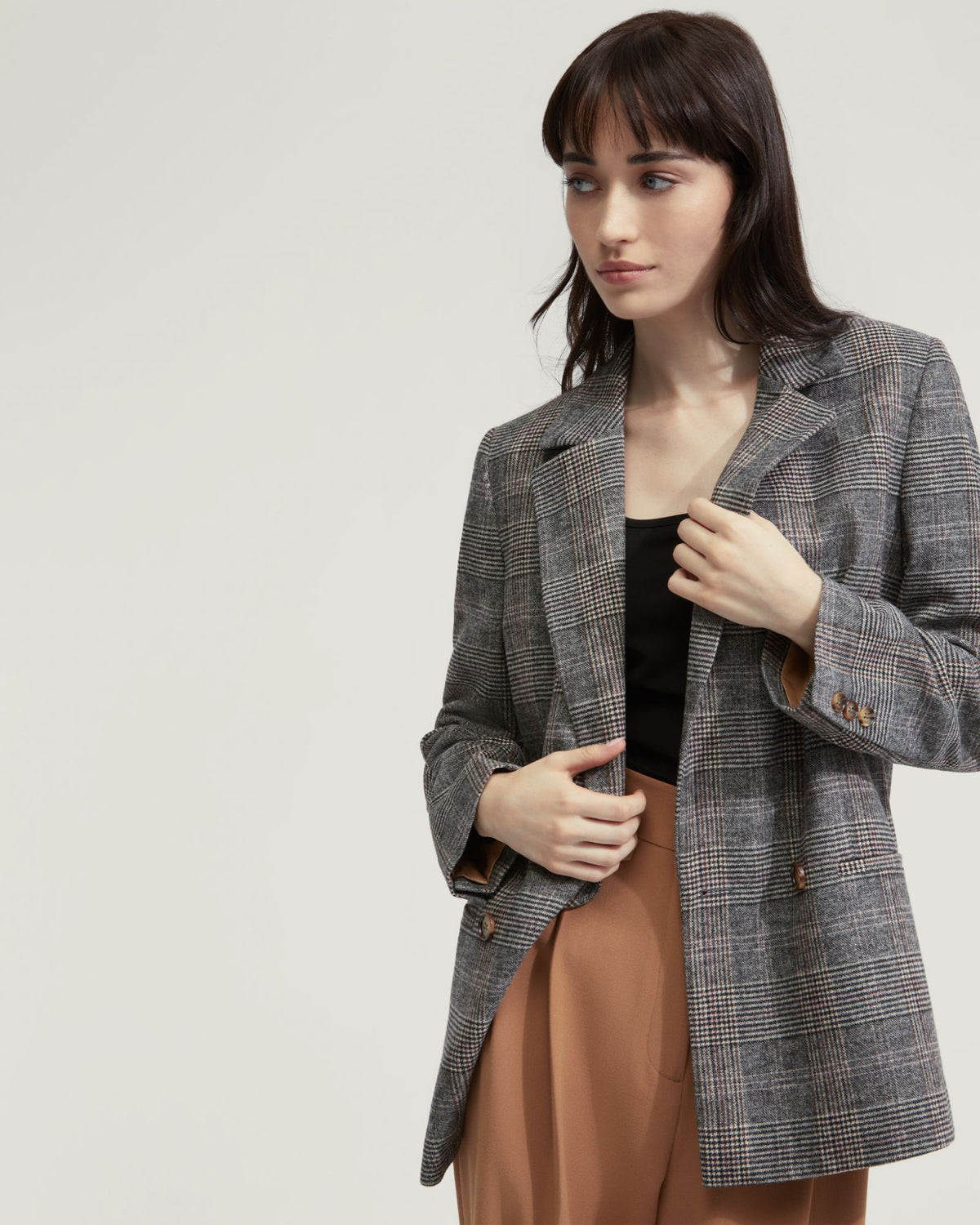 Avery Wool Blend Check Blazer