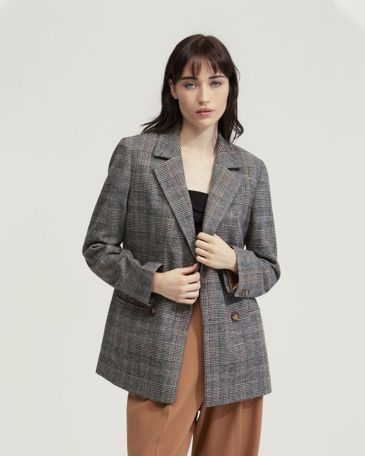 Avery Wool Blend Check Blazer