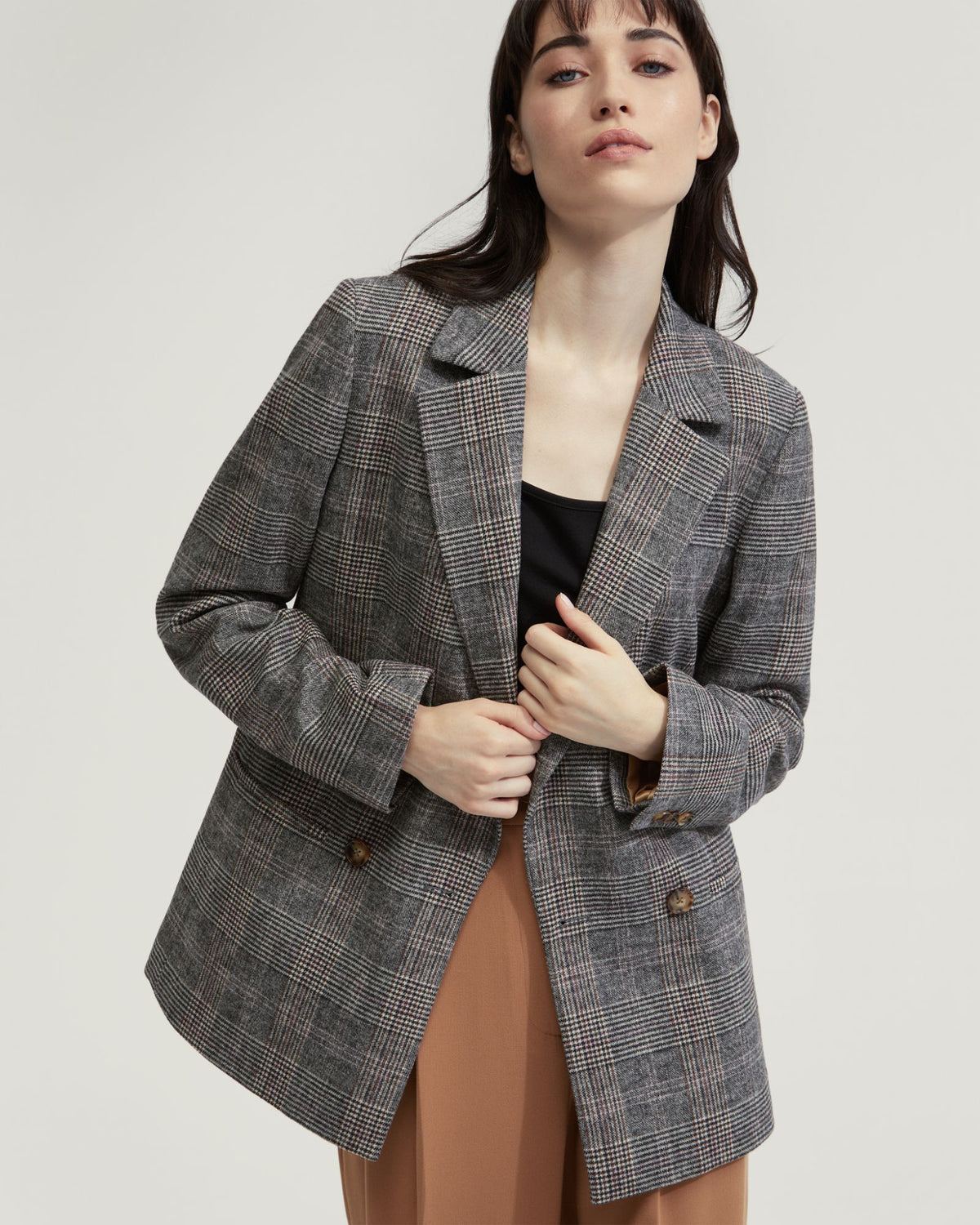 Avery Wool Blend Check Blazer