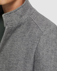 DUNBAR HERRINGBONE WOOL RICH COAT MENS JACKETS AND COATS