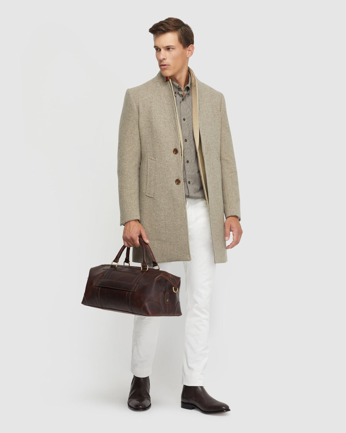 AUSTIN HERRINGBONE WOOL RICH COAT MENS JACKETS AND COATS
