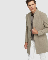 AUSTIN HERRINGBONE WOOL RICH COAT MENS JACKETS AND COATS