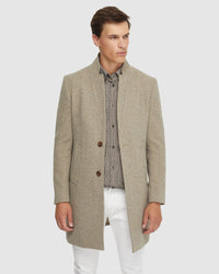 AUSTIN HERRINGBONE WOOL RICH COAT MENS JACKETS AND COATS
