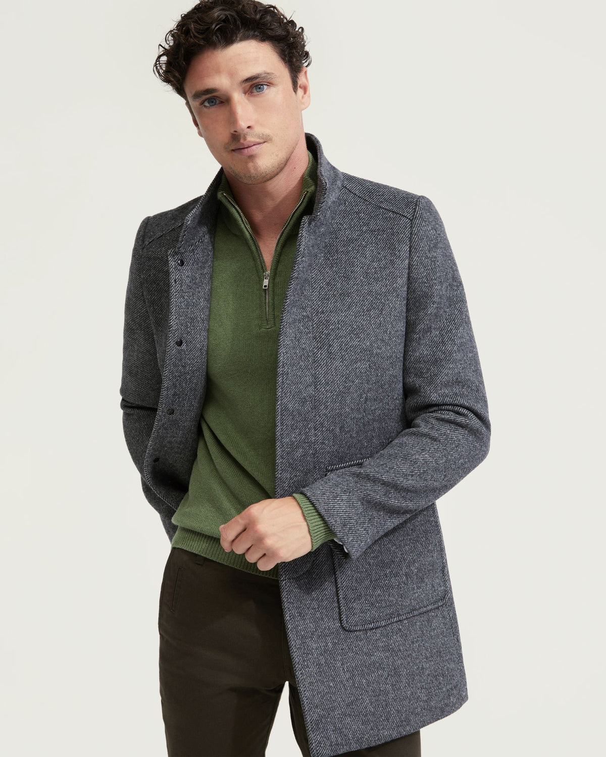Wilson Wool Blend Twill Overcoat