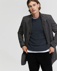 DUNBAR HERRINGBONE WOOL RICH COAT MENS JACKETS AND COATS