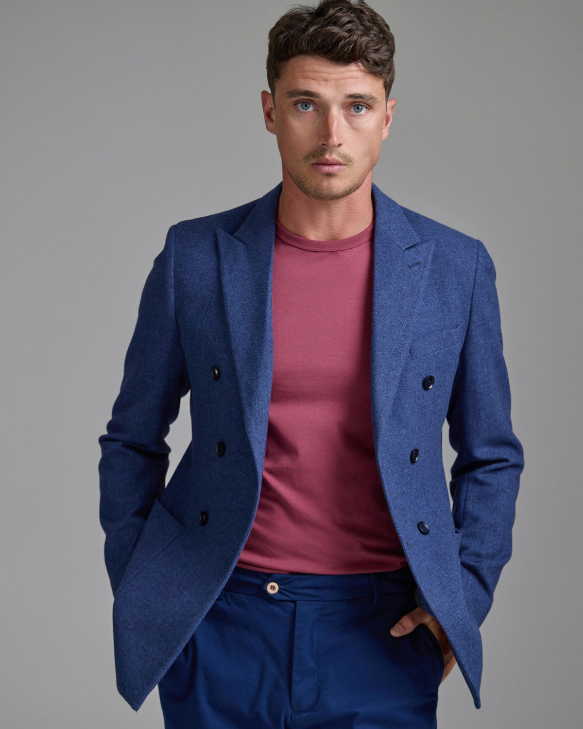 Chester Herringbone Wool Blzer MENS JACKETS AND COATS