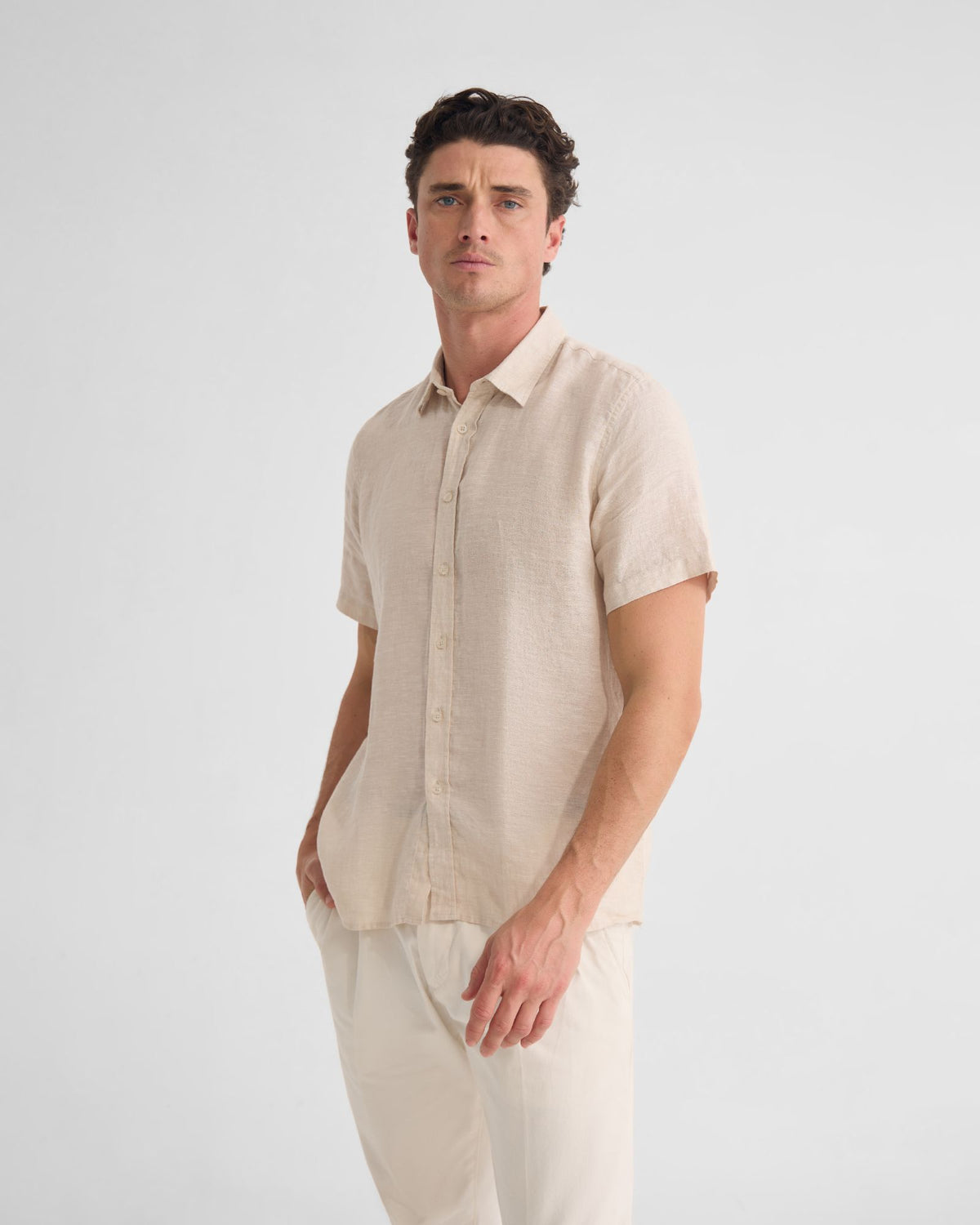 Leyton Organic Linen Shirt - Short Sleeve MENS SHIRTS