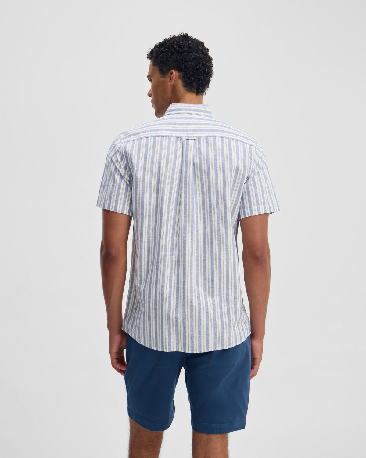 Leyton Short Sleeve Stripe Linen Shirt MENS SHIRTS