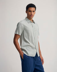 Leyton Short Sleeve Stripe Linen Shirt