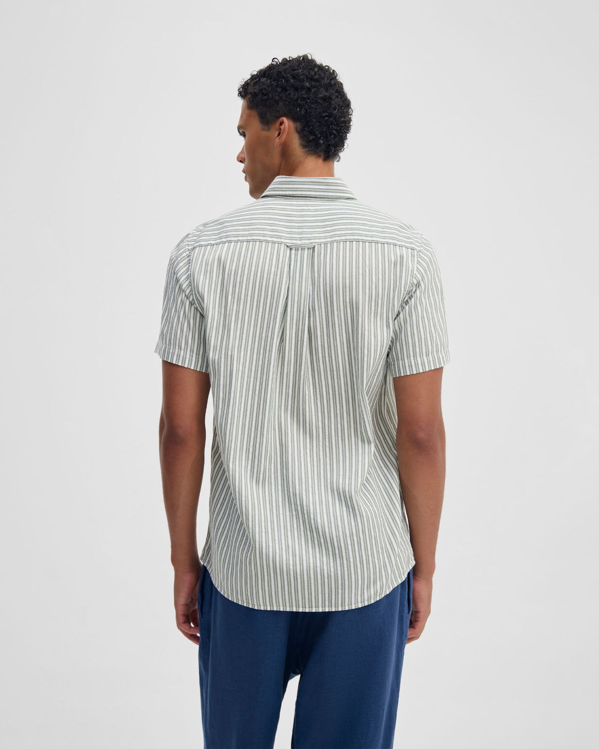 Leyton Short Sleeve Stripe Linen Shirt MENS SHIRTS