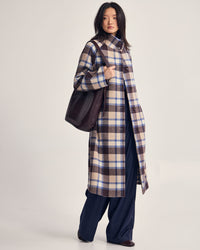 Edi Checked Funnel Collar Coat WOMENS SUITS JKTS COATS