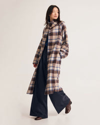 Edi Checked Funnel Collar Coat WOMENS SUITS JKTS COATS