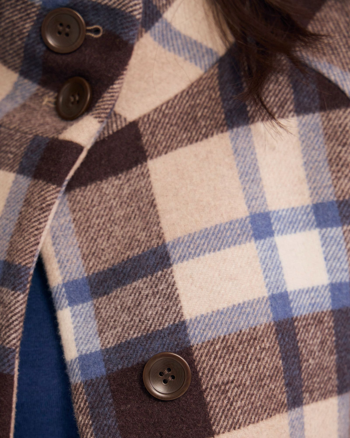 Edi Checked Funnel Collar Coat WOMENS SUITS JKTS COATS