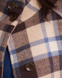 Edi Checked Funnel Collar Coat WOMENS SUITS JKTS COATS