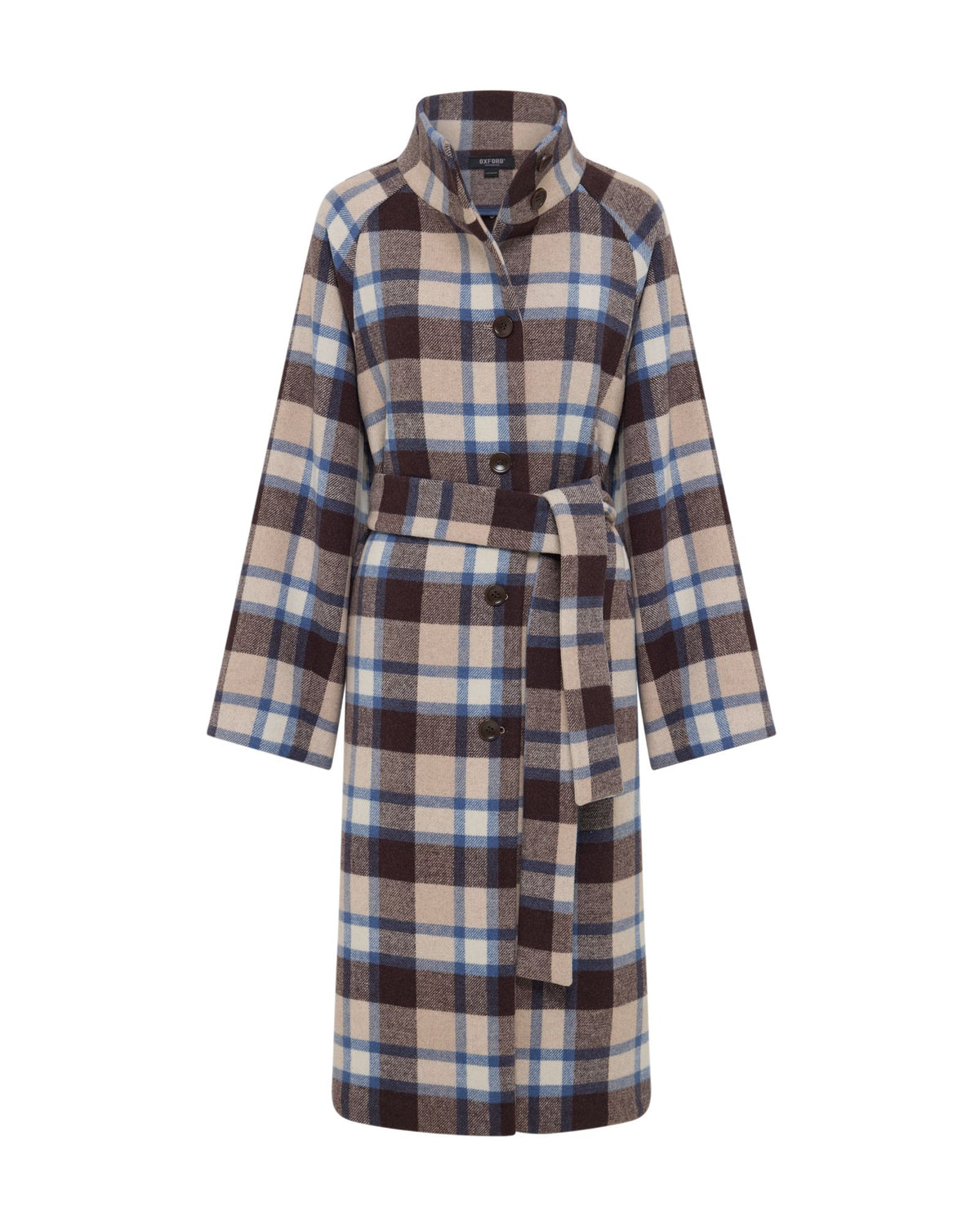 Edi Checked Funnel Collar Coat WOMENS SUITS JKTS COATS