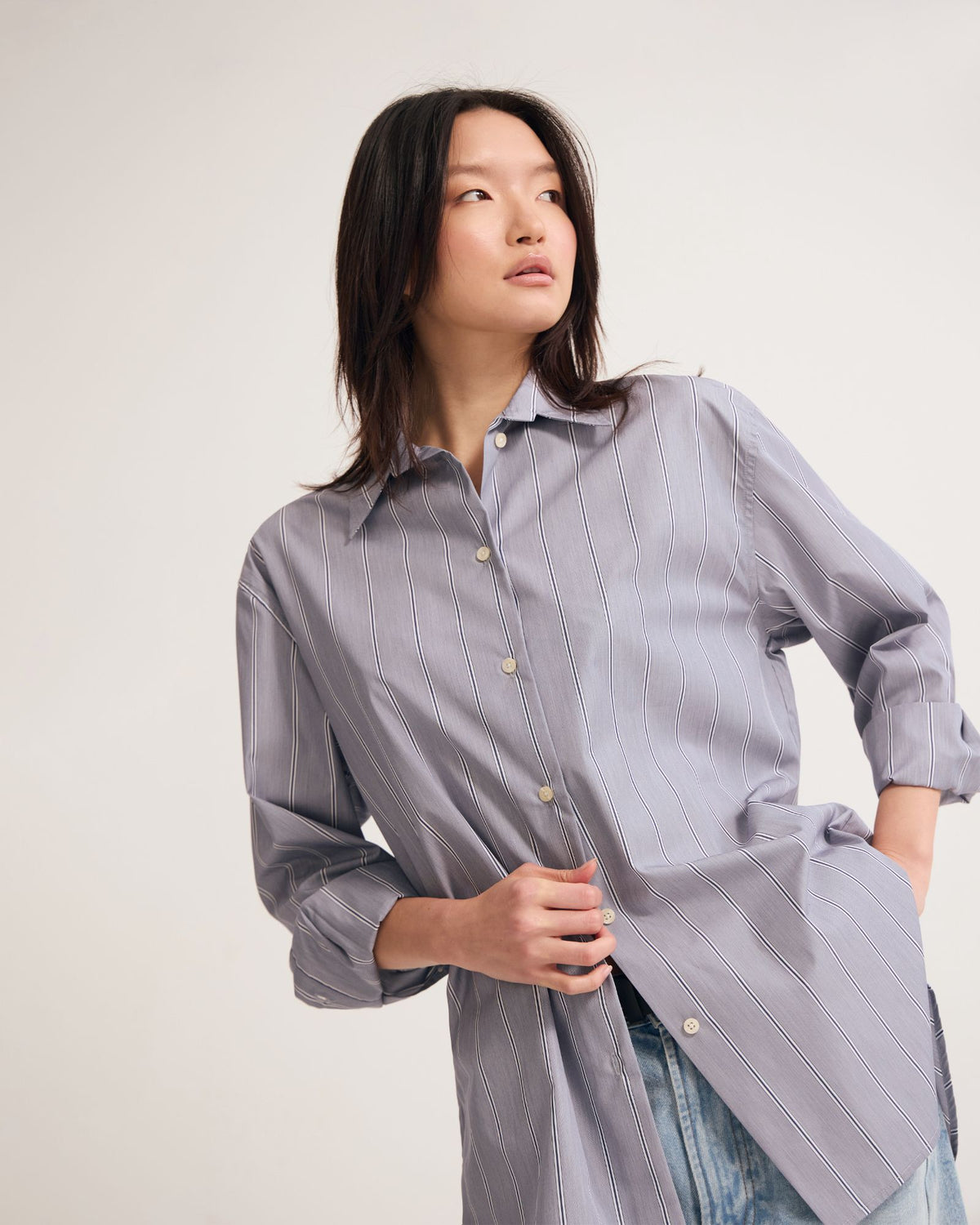 Hailey Stripe Oversized Shirt WOMENS SHIRTS