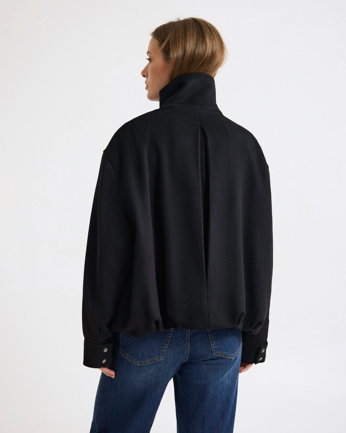Emma Wool Blend Funnel Trim Jacket