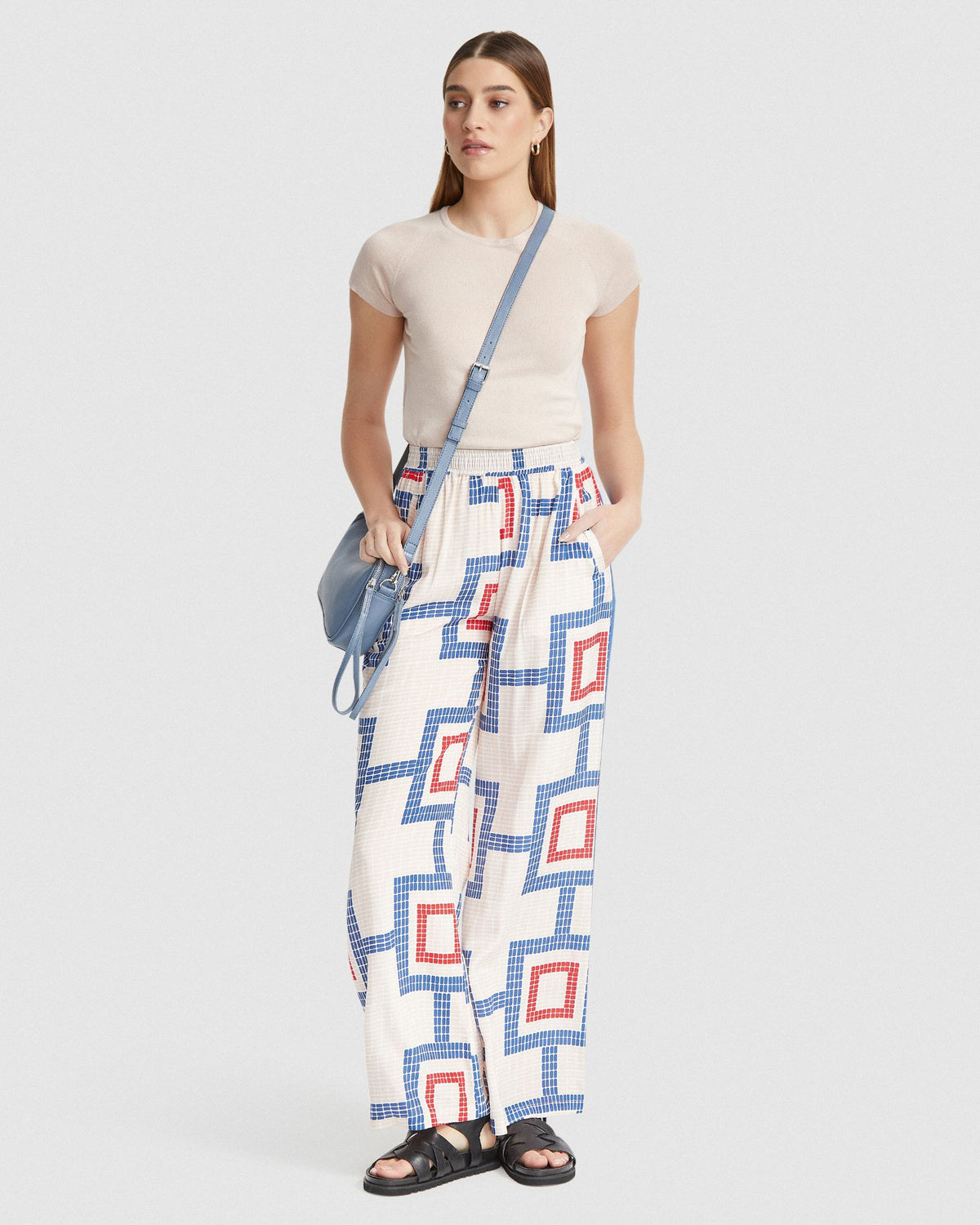 CHANTEL WIDE LEG PANTS WITH SIDE TAPE WOMENS PANTS