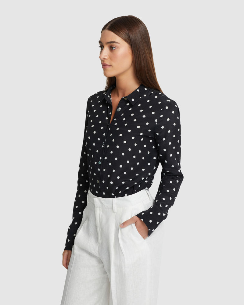 POPPY SPOT BLOUSE WOMENS SHIRTS