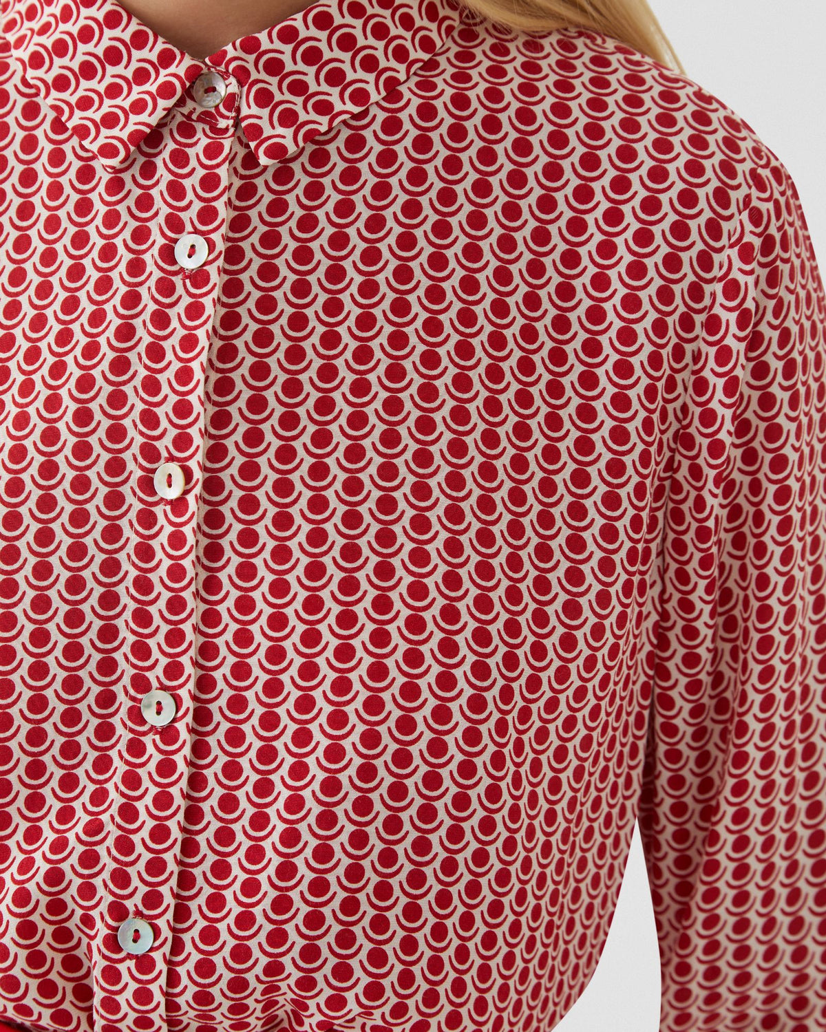 POPPY SPOT PRINT BLOUSE WOMENS SHIRTS