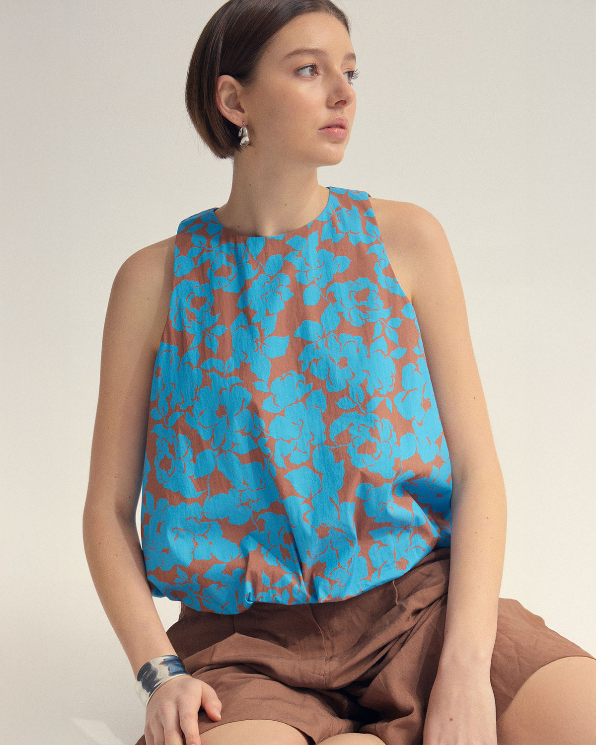 Clover Printed Cotton Shell Top WOMENS TOPS