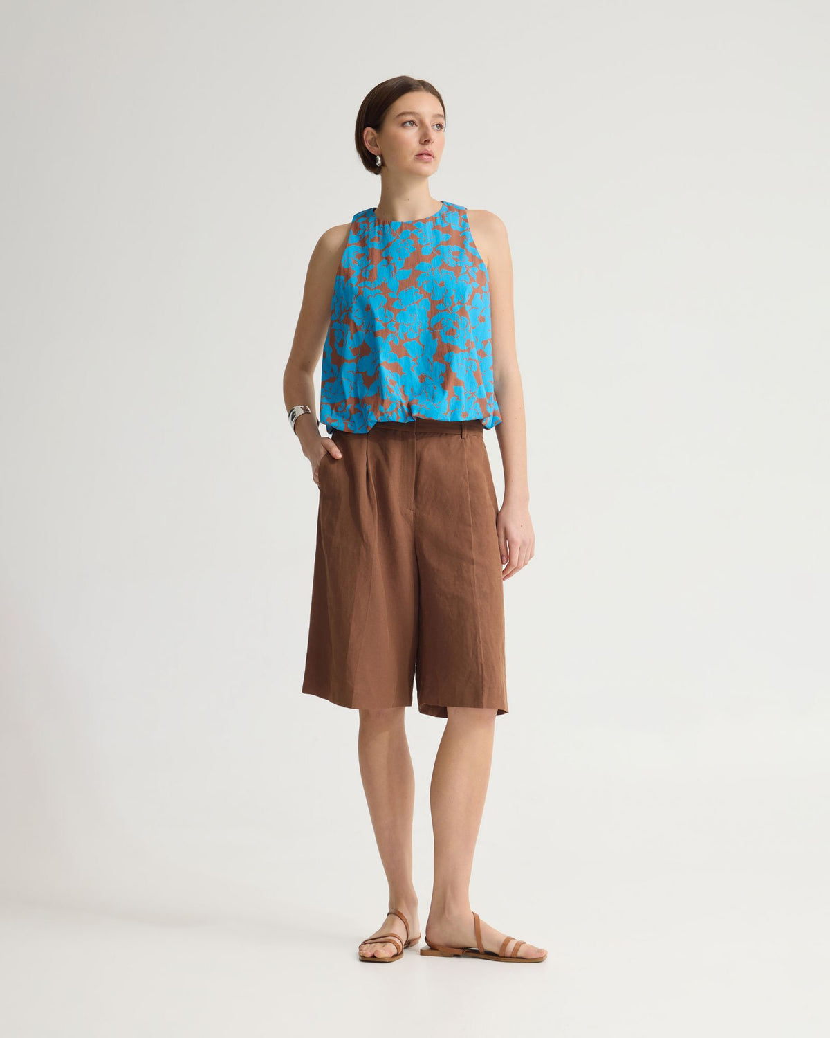 Clover Printed Cotton Shell Top WOMENS TOPS