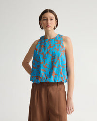 Clover Printed Cotton Shell Top WOMENS TOPS