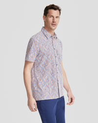 LEYTON GEO PRINT SHORT SLEEVE SHIRT MENS SHIRTS