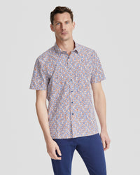 LEYTON GEO PRINT SHORT SLEEVE SHIRT MENS SHIRTS