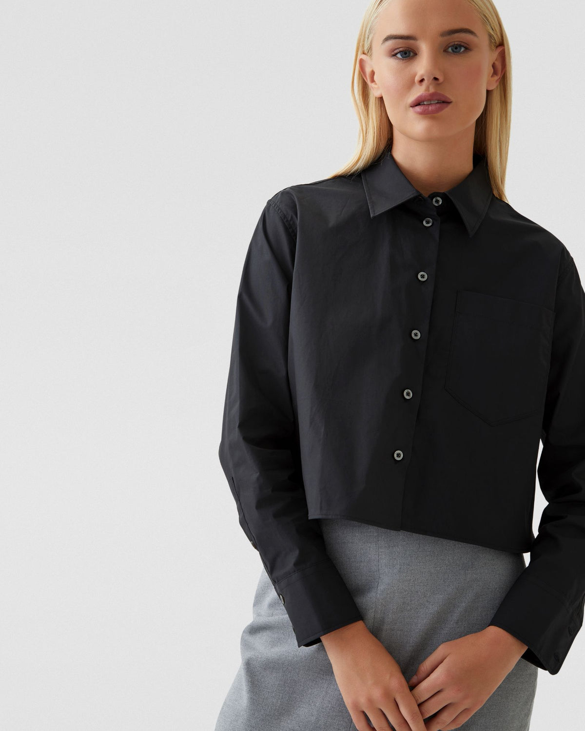 CARRIE COTTON CROP SHIRT WOMENS SHIRTS