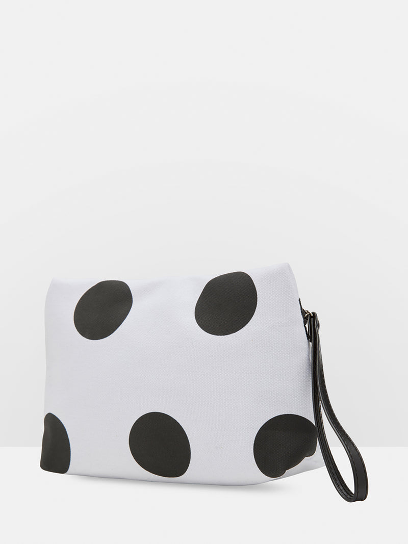MICHELLE SPOT MAKEUP BAG BLACK/WHITE