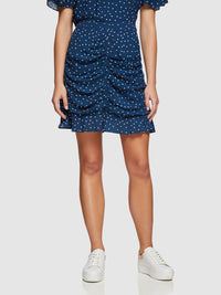AMBER SPOT SKIRT NAVY/WHITE