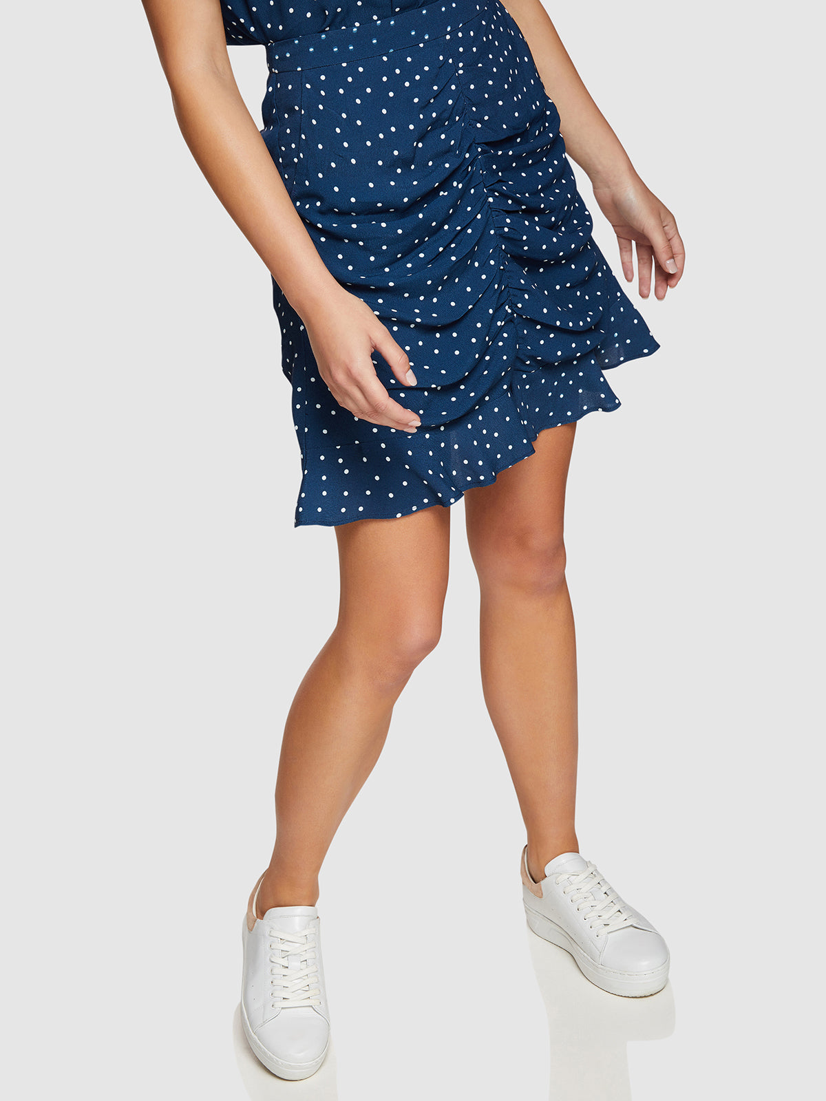 AMBER SPOT SKIRT NAVY/WHITE