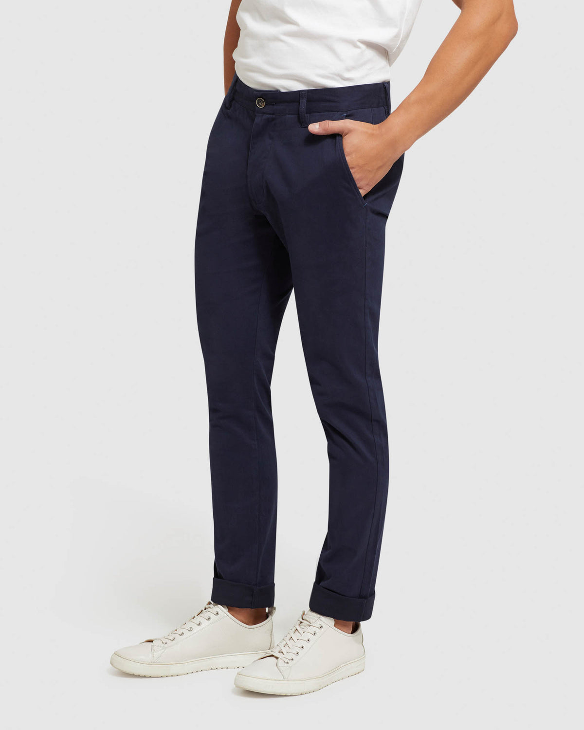 STRETCH ORGANIC COTTON SKINNY CHINOS MENS TROUSERS
