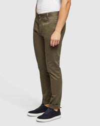 STRETCH ORGANIC CTTN SKINNY CHINOS MENS TROUSERS
