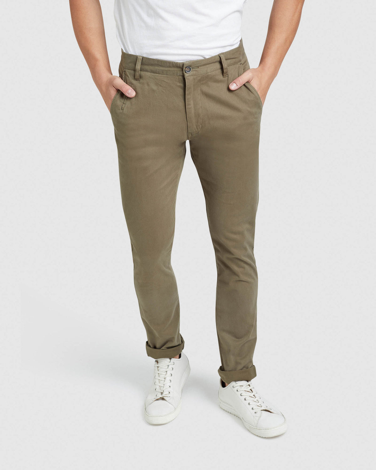 STRETCH ORGANIC COTTON SKINNY CHINOS MENS TROUSERS