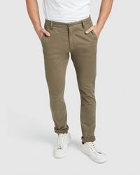 STRETCH ORGANIC COTTON SKINNY CHINOS MENS TROUSERS