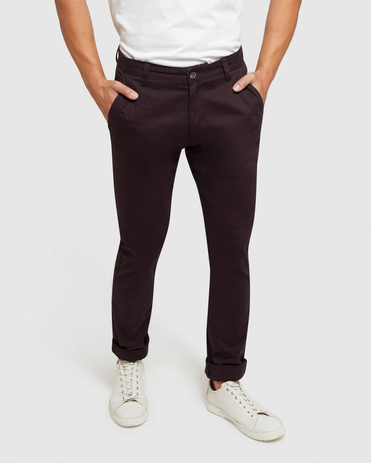 STRETCH ORGANIC COTTON SKINNY CHINOS MENS TROUSERS