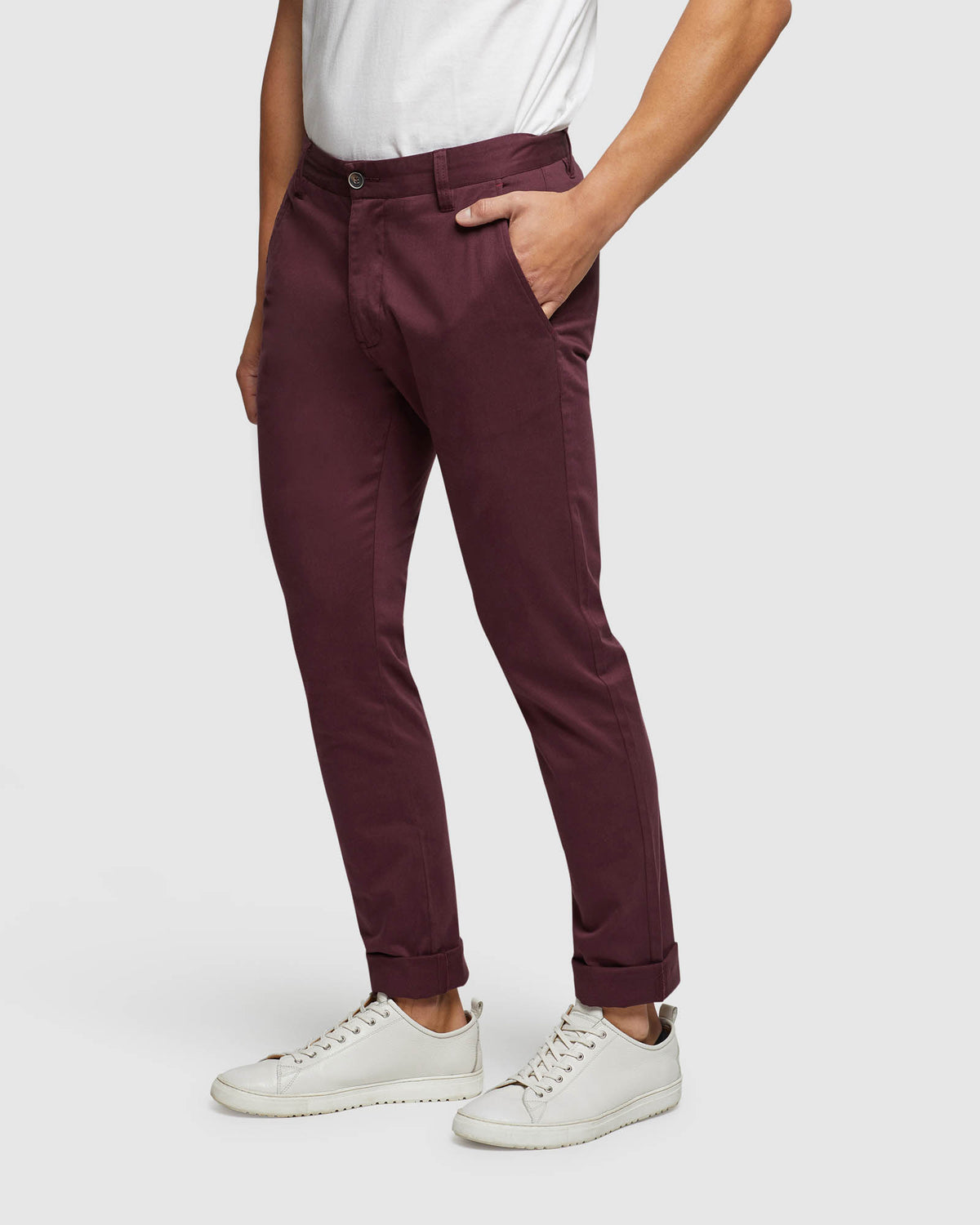 STRETCH ORGANIC CTTN SKINNY CHINOS MENS TROUSERS