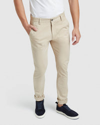 STRETCH ORGANIC COTTON SKINNY CHINOS MENS TROUSERS