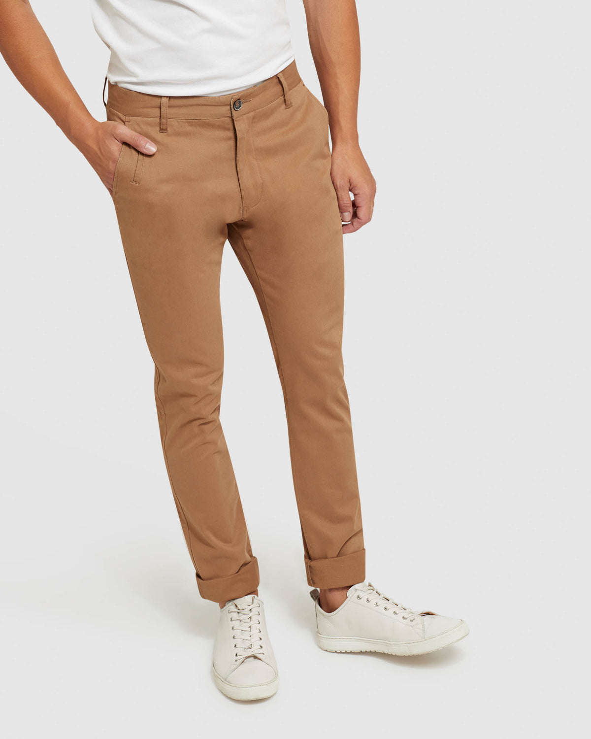 STRETCH ORGANIC COTTON SKINNY CHINOS MENS TROUSERS