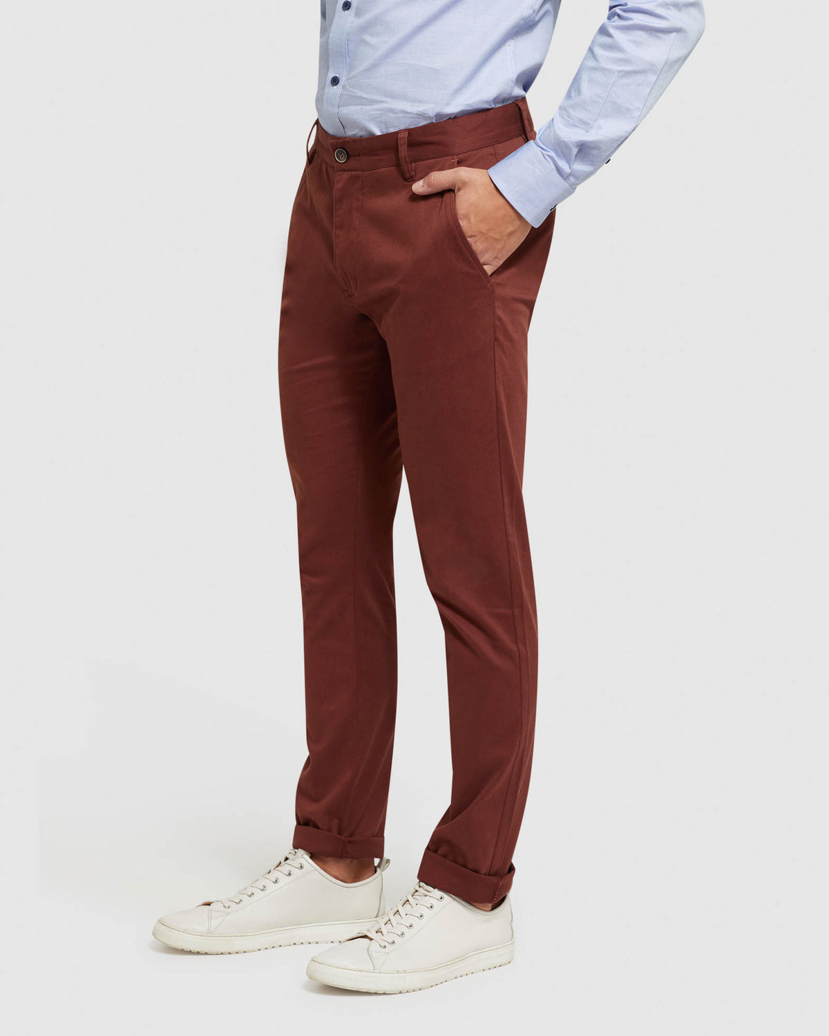 STRETCH ORGANIC COTTON SKINNY CHINOS MENS TROUSERS