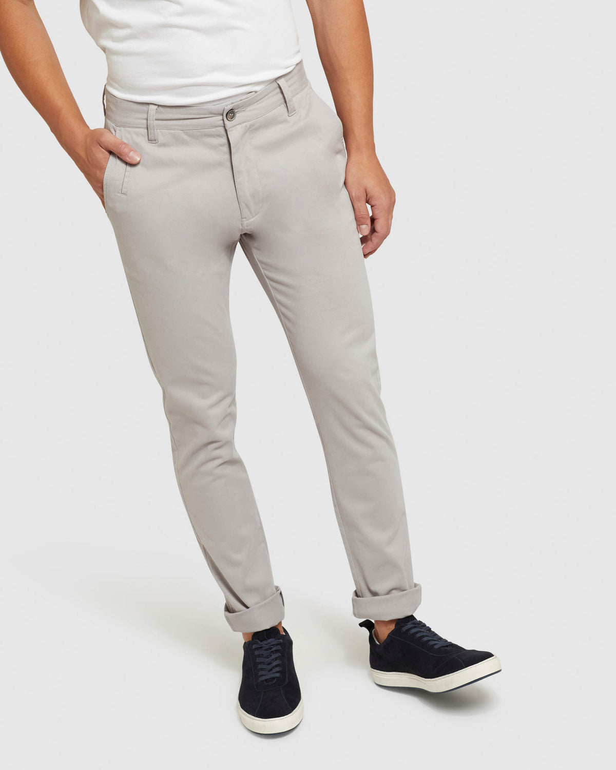 STRETCH ORGANIC COTTON SKINNY CHINOS MENS TROUSERS