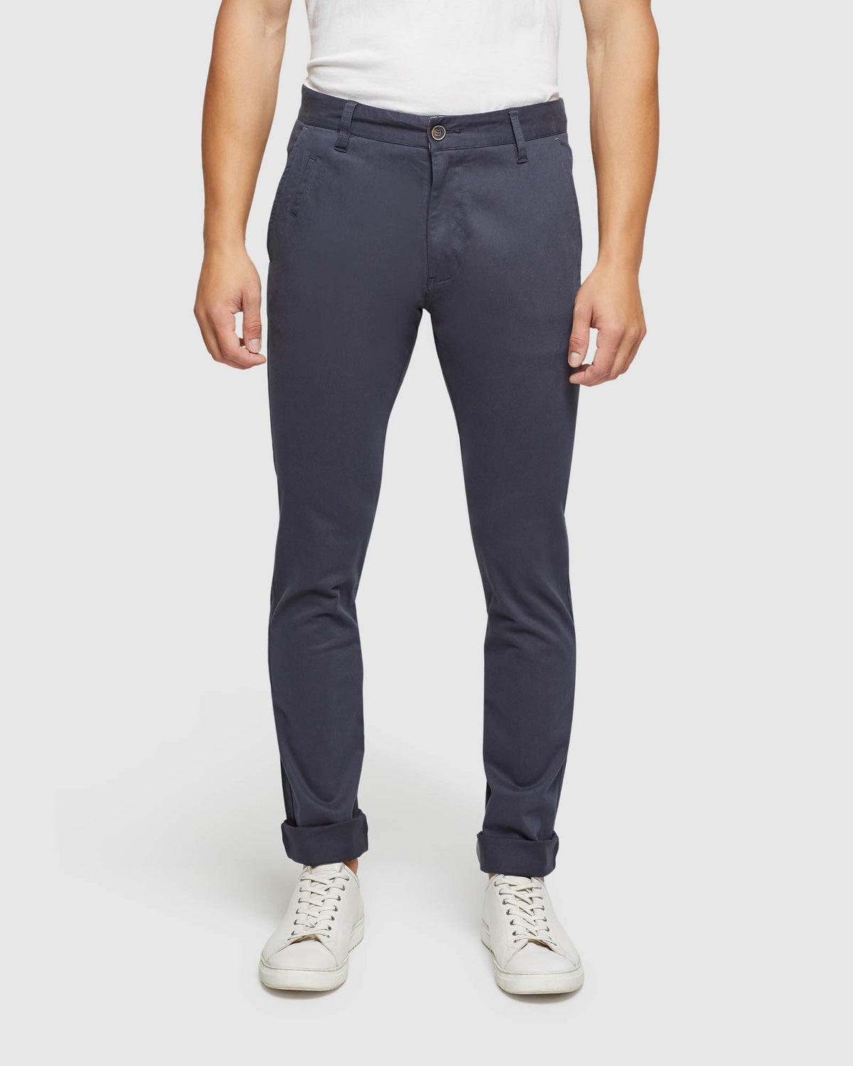 STRETCH ORGANIC CTTN SKINNY CHINOS MENS TROUSERS