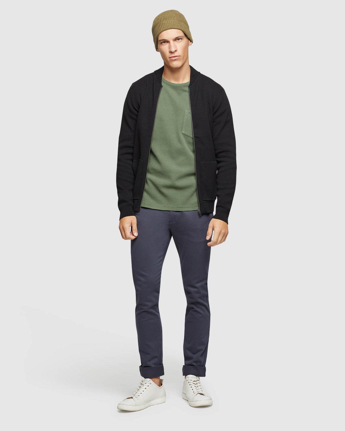 STRETCH ORGANIC CTTN SKINNY CHINOS MENS TROUSERS