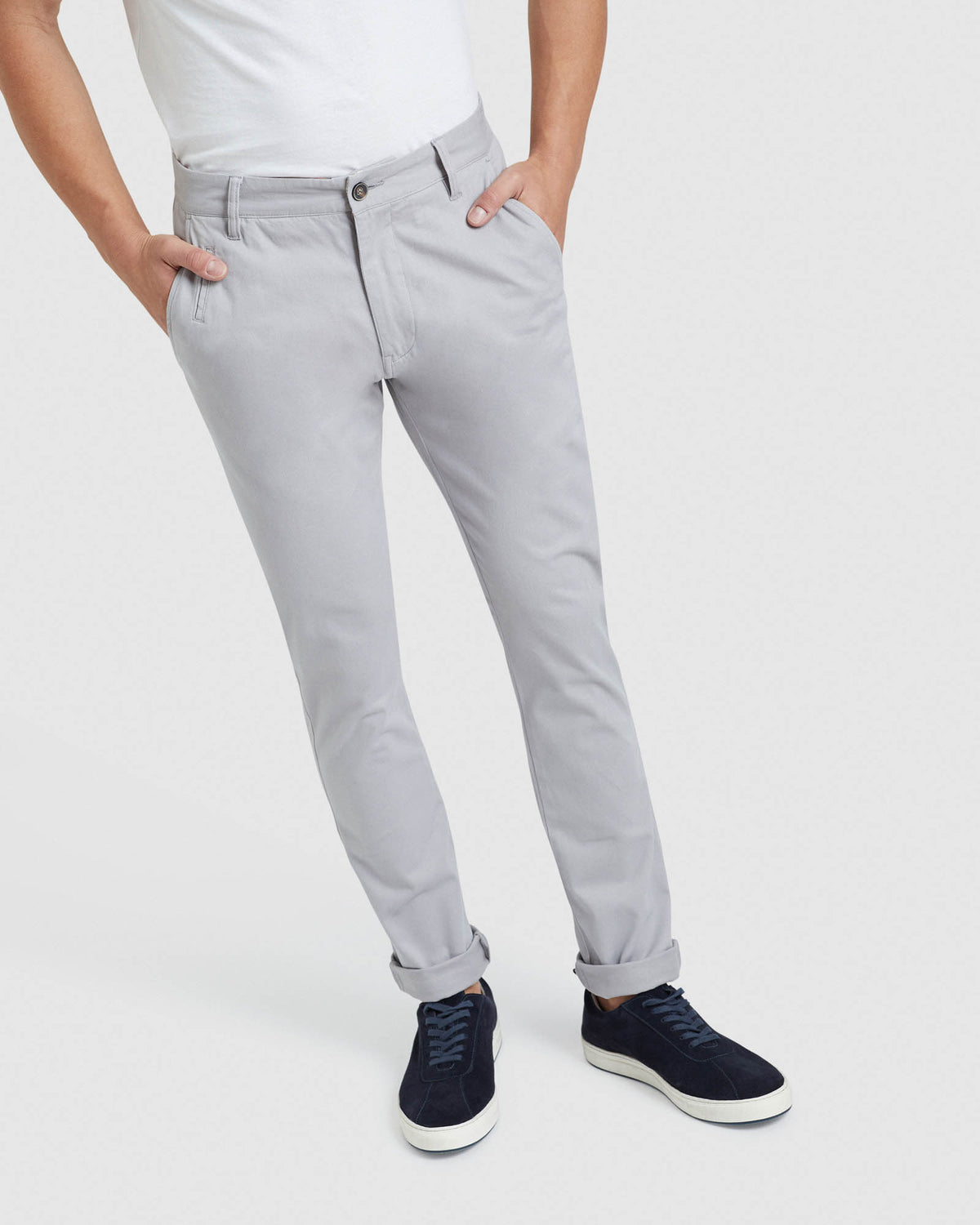 STRETCH ORGANIC COTTON SKINNY CHINOS MENS TROUSERS