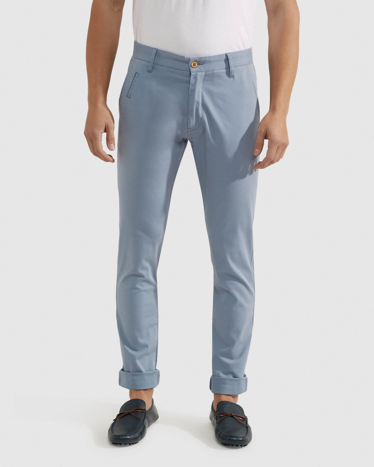 STRETCH SKINNY FIT ORGANIC COTTON CHINOS MENS TROUSERS