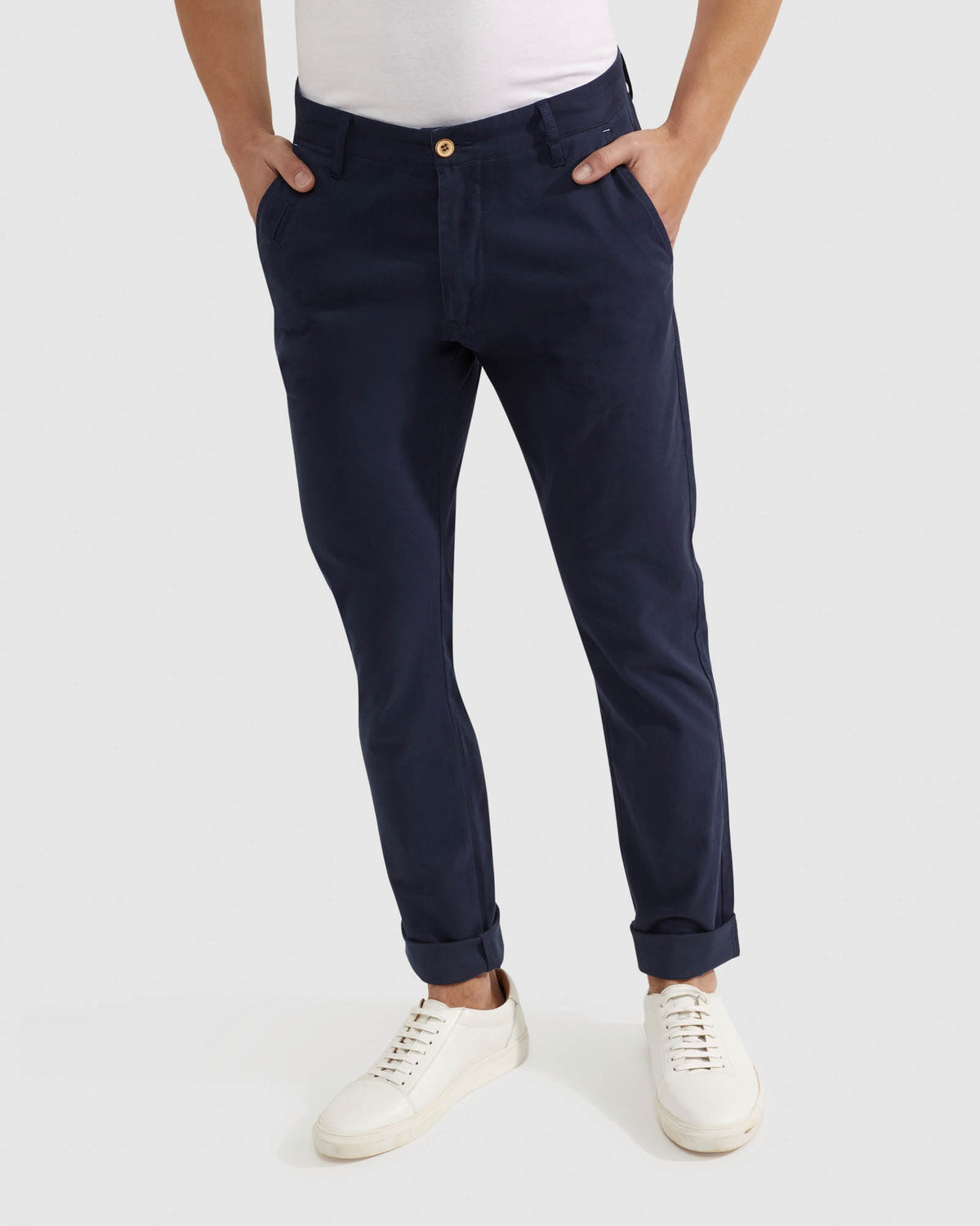 STRETCH SKINNY FIT ORGANIC COTTON CHINOS MENS TROUSERS